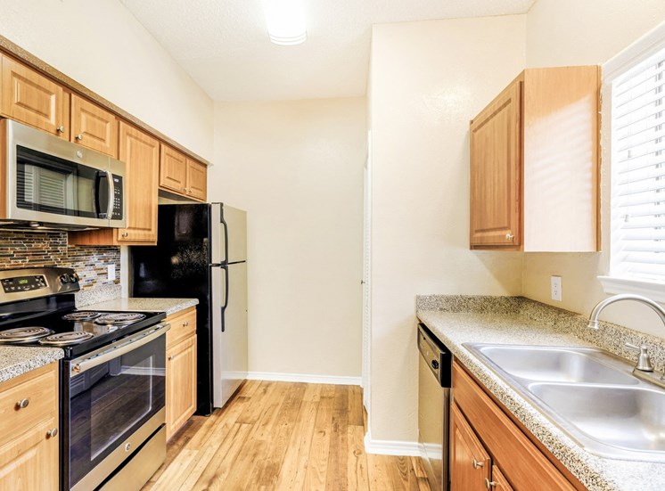 kitchen with wood cabinets and stainless steal appliances