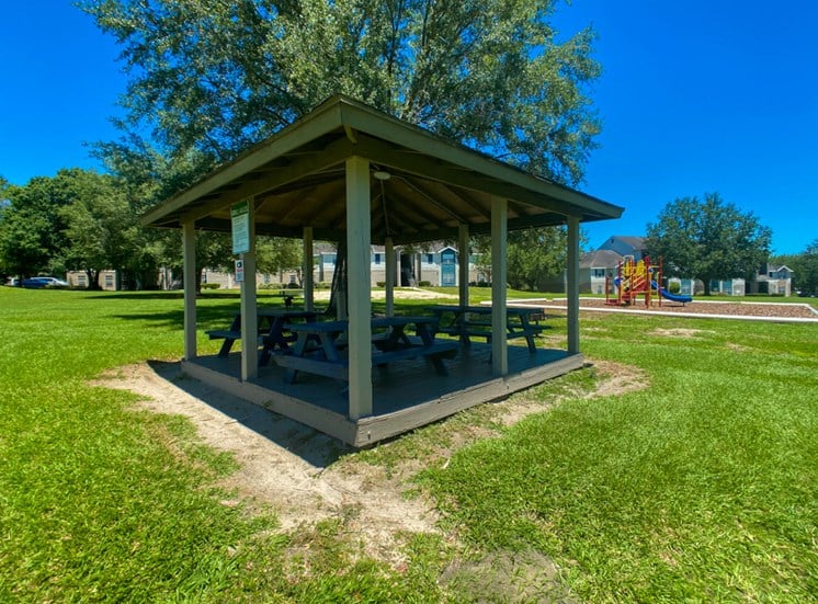 Outdoor covered picnic area