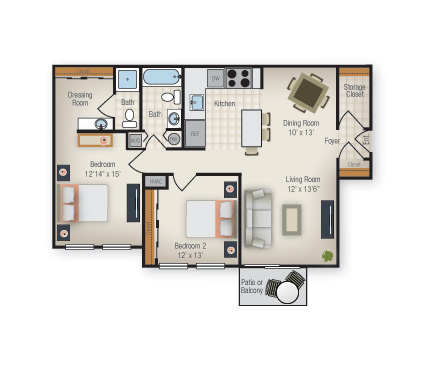 Two-Bedroom floor plan