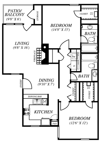 B2  - Income Restricted floor plan
