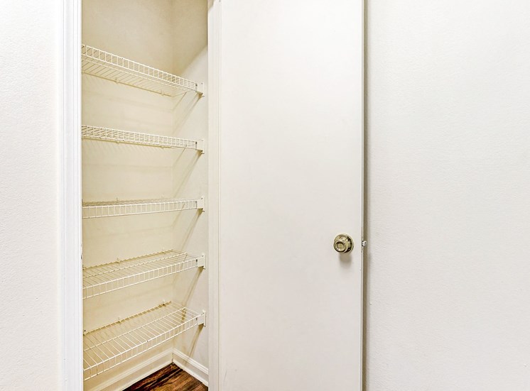 view of closet with rack shelves