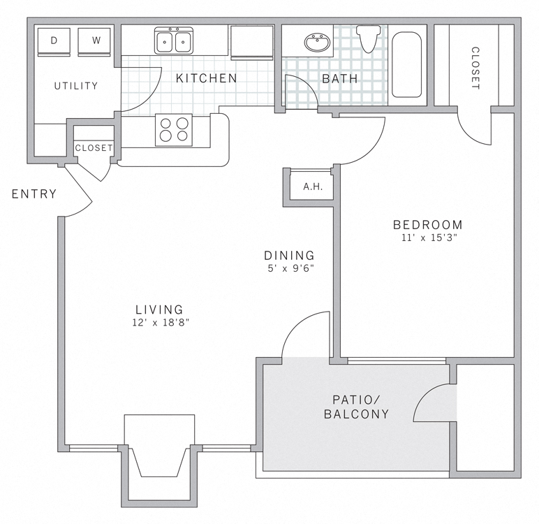A1 Floor Plan at AVE Malvern, Pennsylvania