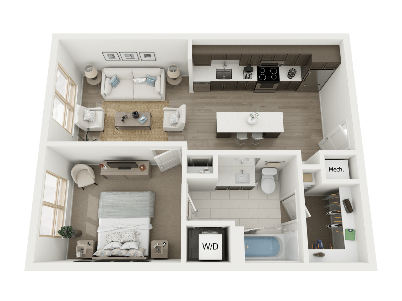 1 Bd - a1 floorplan at AVE Austin North Lamar, Texas, 78752