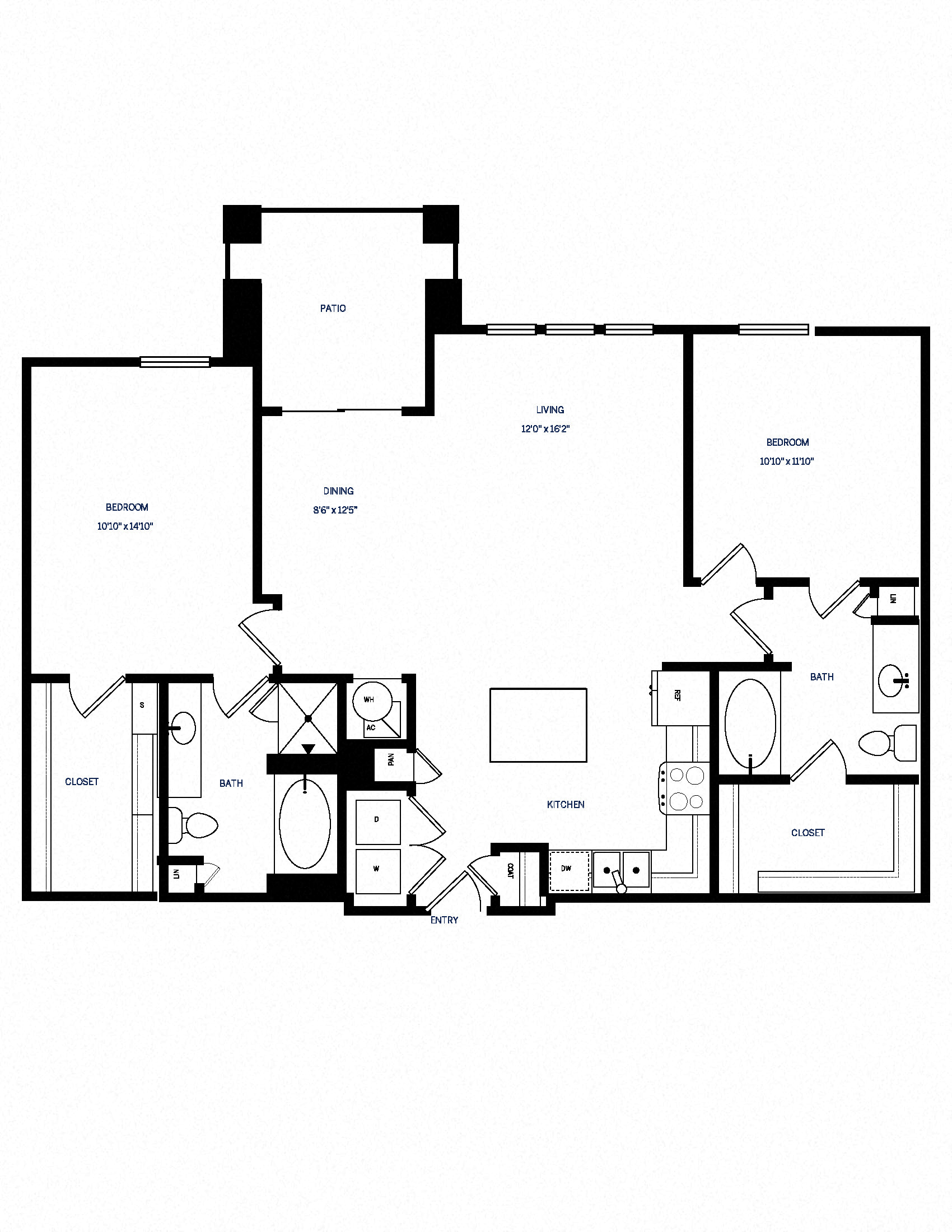 B3 Floor Plan at AVE Las Colinas, Irving, Texas