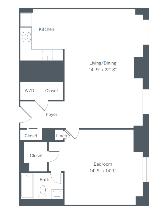 A7 Floor Plan at The Franklin Residences, Pennsylvania, 19107