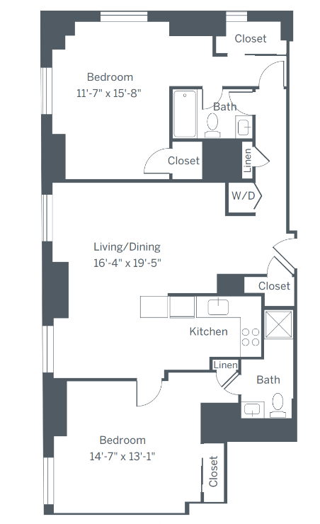 B2 Floor Plan at The Franklin Residences, Pennsylvania, 19107
