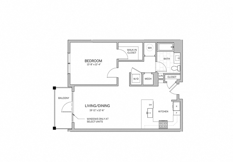 1 Bedroom - a14 Floor Plan at AVE Blue Bell, Blue Bell, PA, 19422