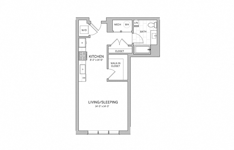 Studio - e3 Floor Plan at AVE Blue Bell, Blue Bell, PA, 19422