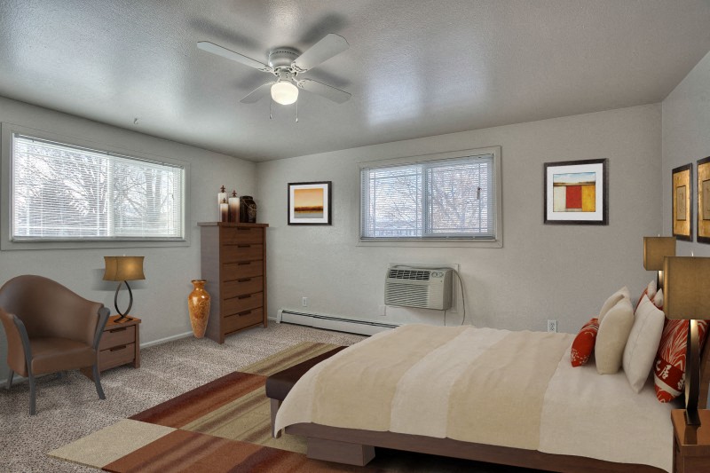 Village on Leisure interior bedroom with large windows
