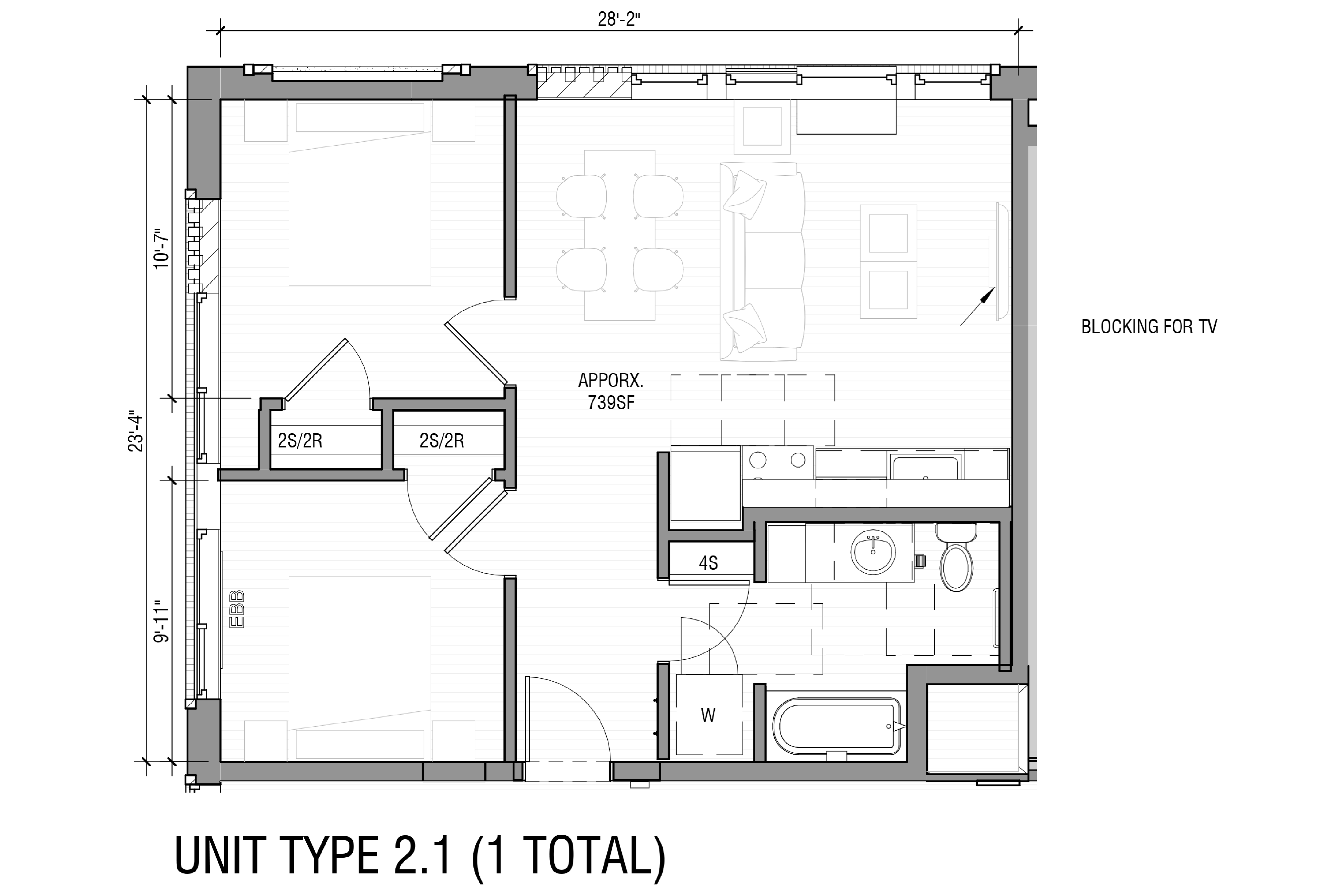 2 Bedroom w/ 1 Bath