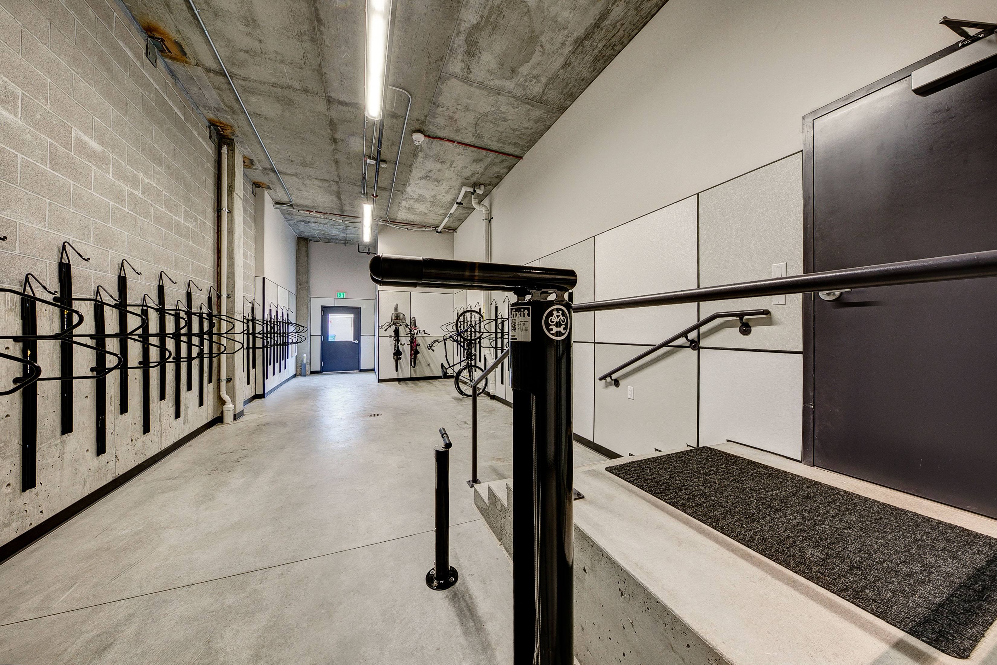 Indoor bike storage room