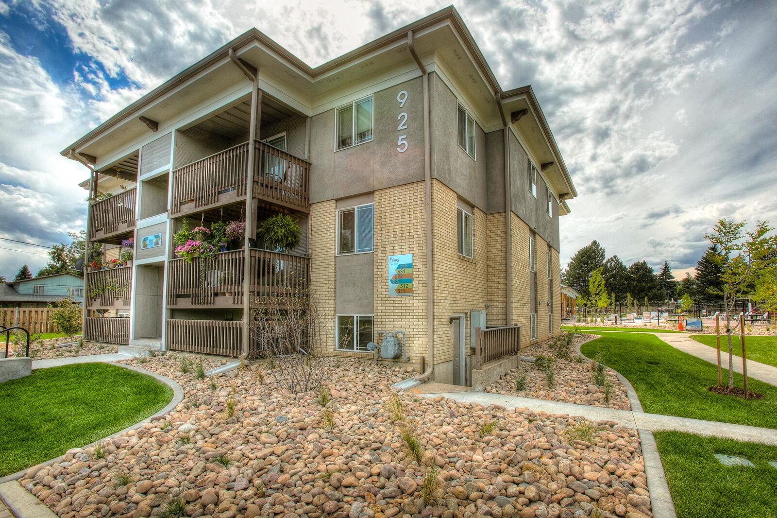 Building exterior at Village on Plum