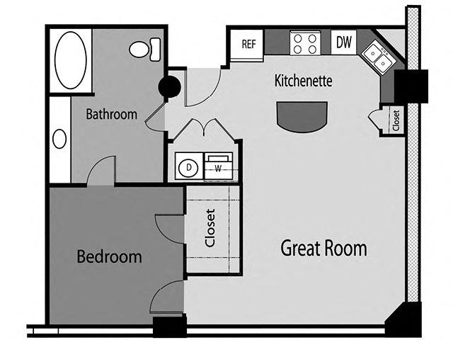 Floor plan layout diagram for A01