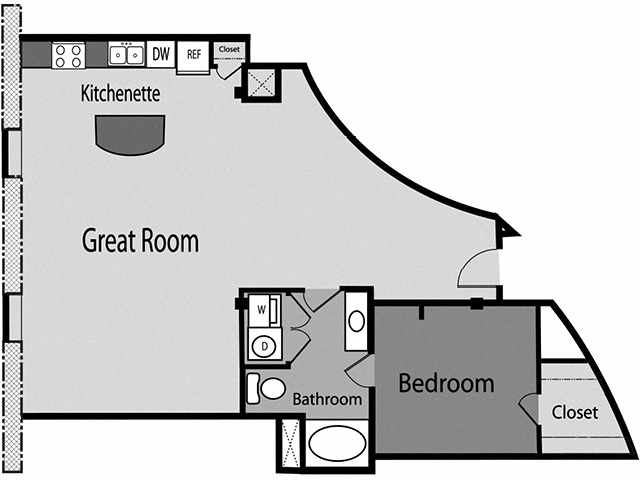 Floor plan layout diagram for A45
