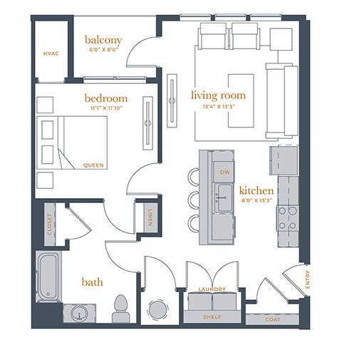 Floor plan layout diagram for A1.1