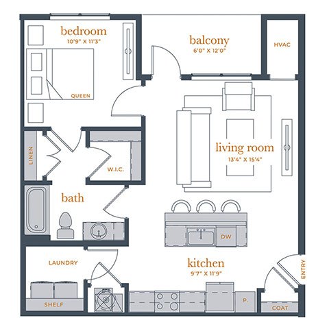 Floor plan layout diagram for A2