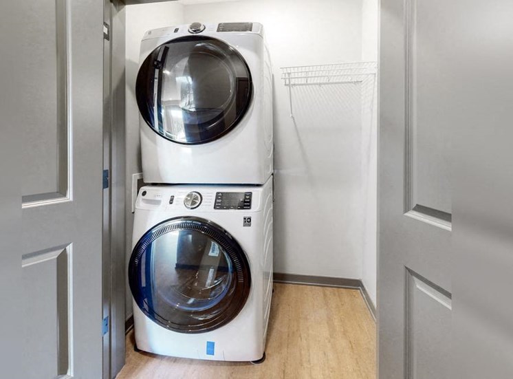 Washer and dryer available in unit in the Bliss floor plan at Haven at Uptown in Lincoln, NE