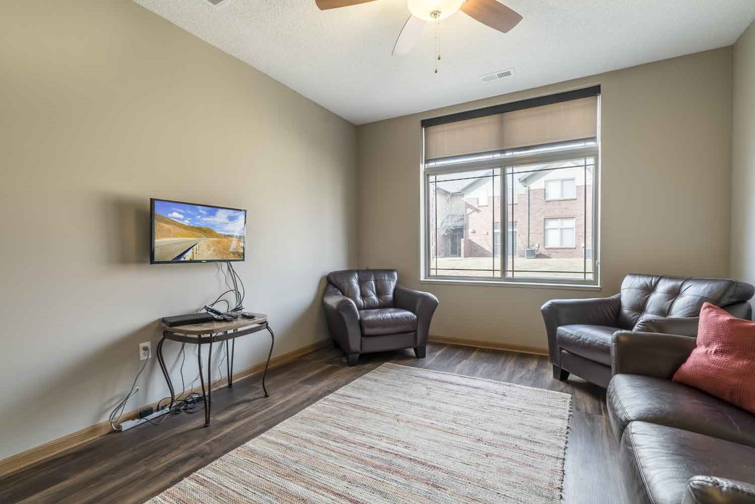 Living room in a two-bedroom townhome at Southwind Villas in southwest Omaha in La Vista, NE, 68128