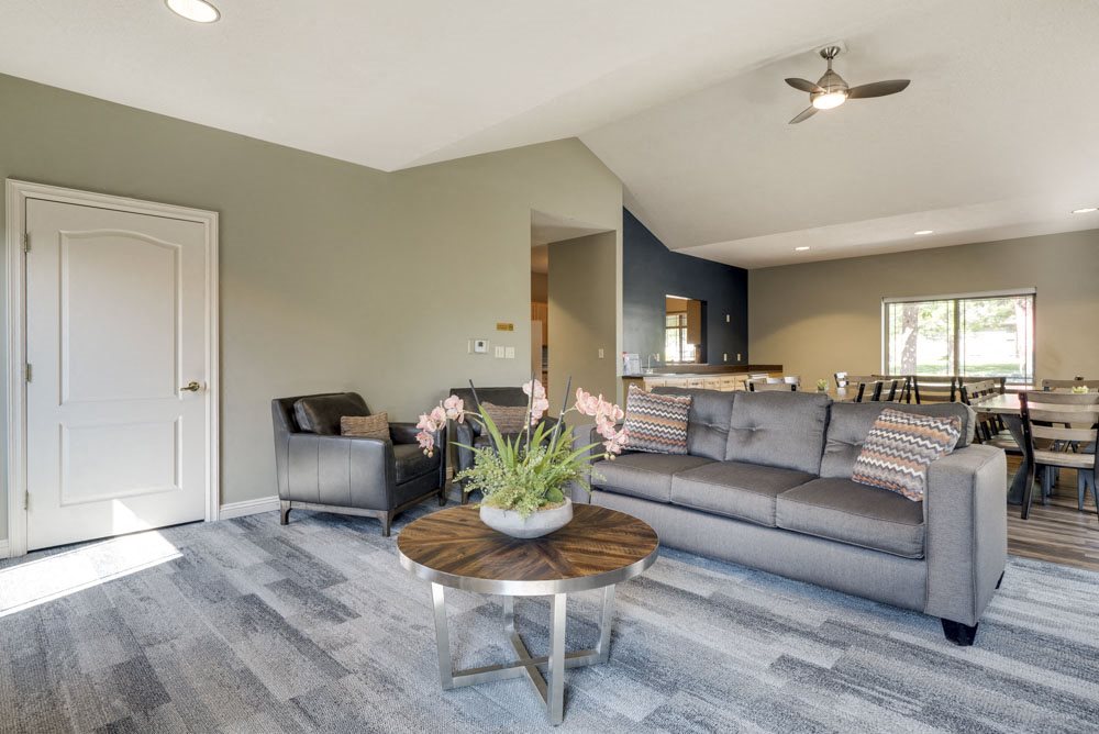 TV lounge and social seating at Southwind Villas in southwest Omaha in La Vista, NE, 68128