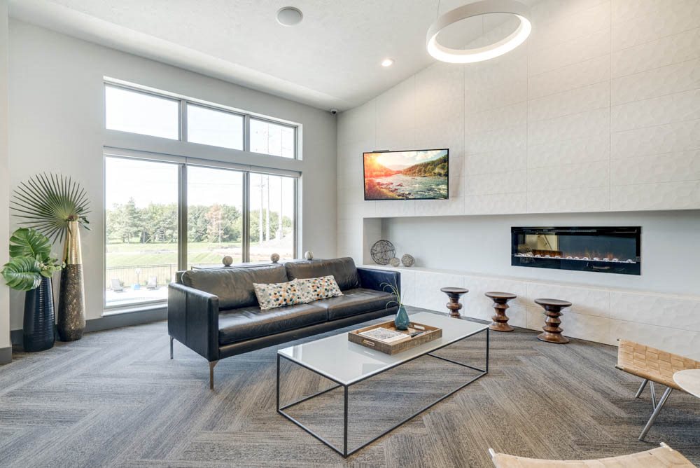 Leasing lounge in the clubhouse welcome center at The Villas at Mahoney Park