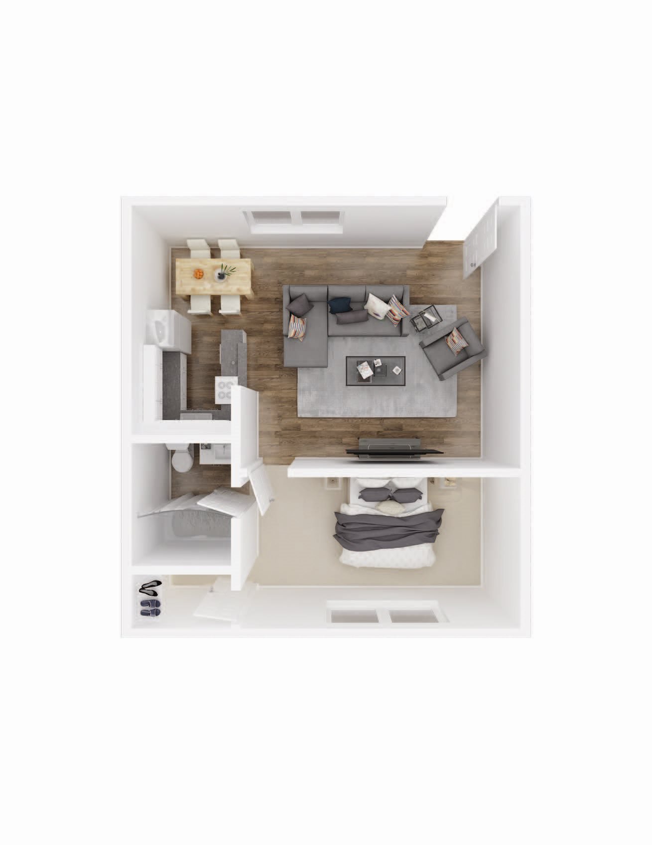 University Gardens 1 bedroom 1 bathroom floor plan image University Gardens 1 bedroom 1 bathroom floor plan image