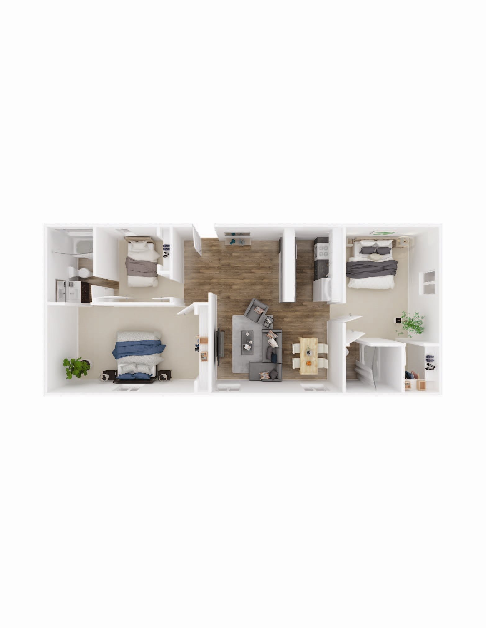 University Gardens 3 bedroom 2 bathroom floor plan image University Gardens 3 bedroom 2 bathroom floor plan image