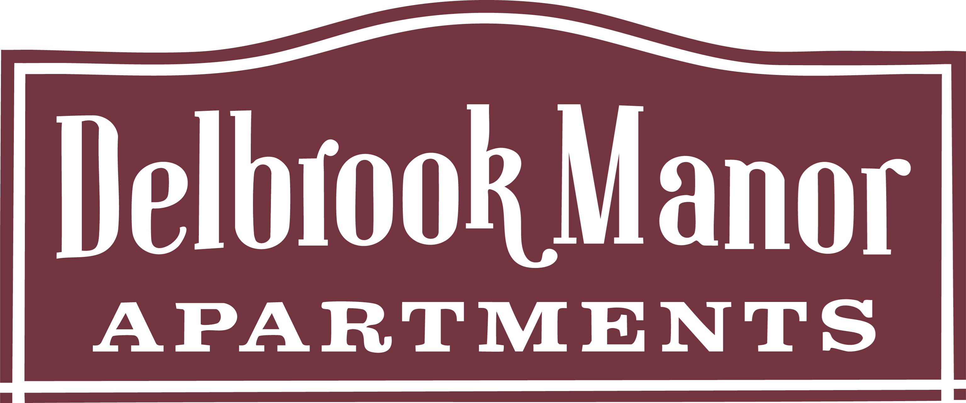 A sign that says Delbrook Manor Apartments.