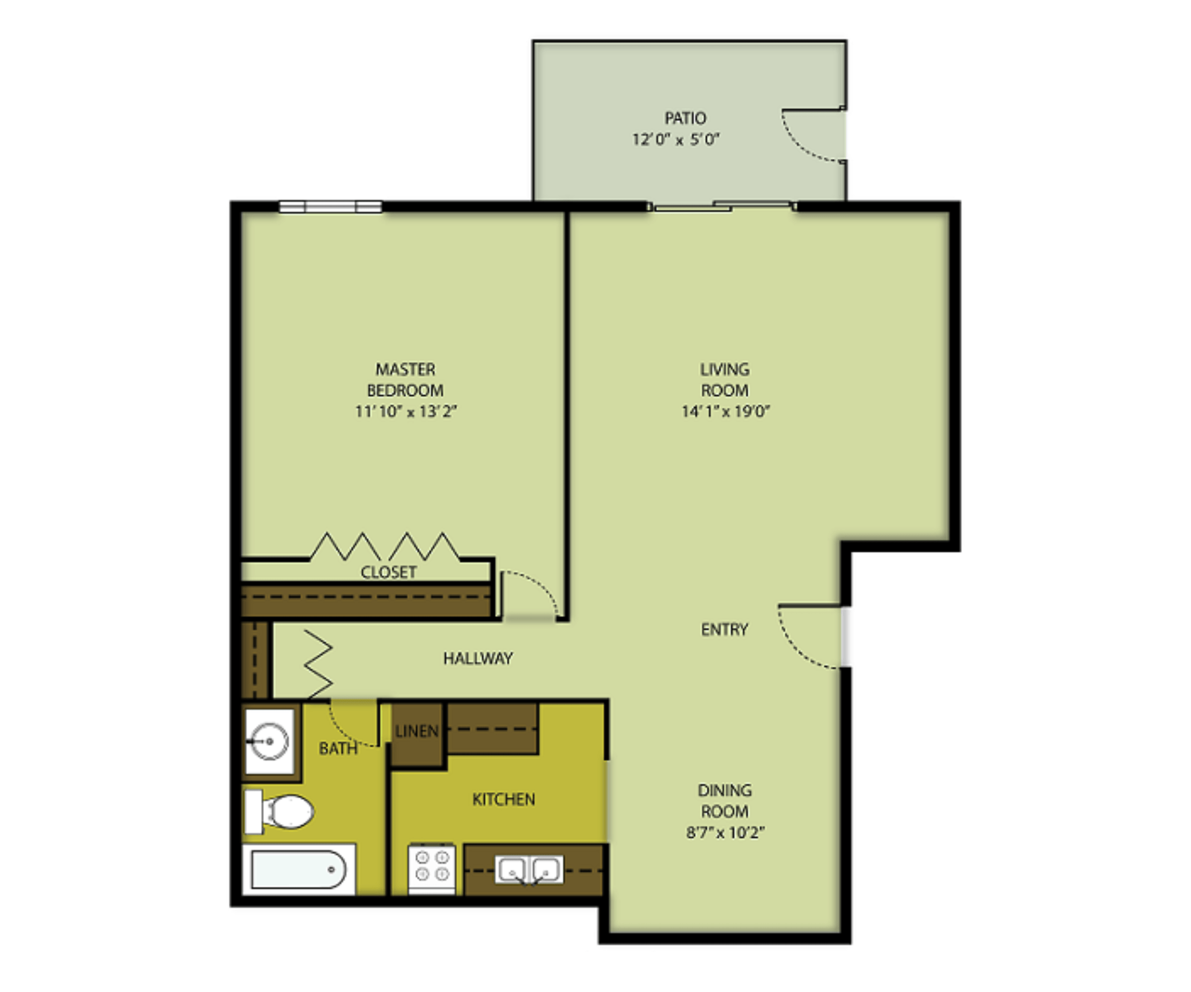 1 Bed   1 Bath floor plan at Hep Park Village