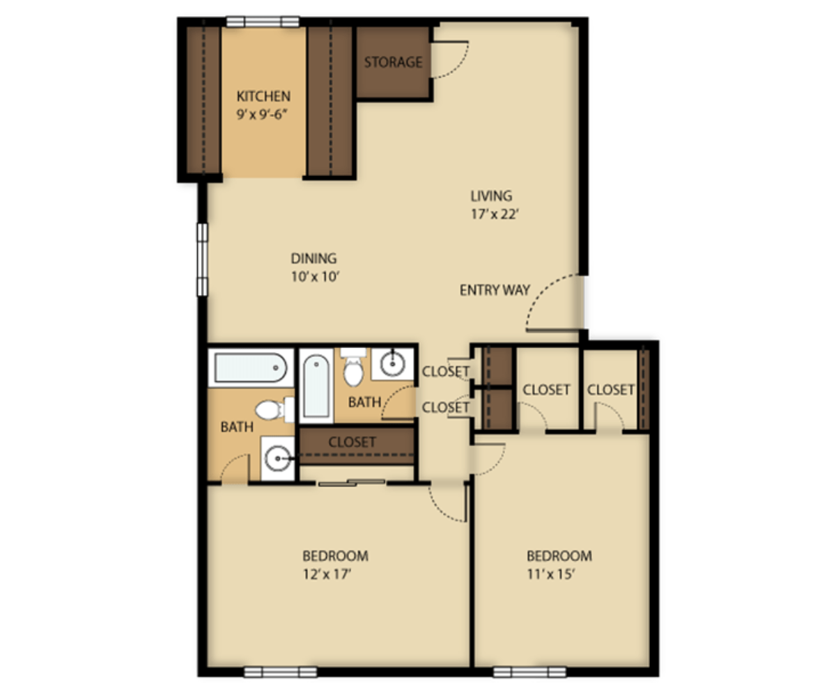 2 Bedroom Patriot floor plan at Heritage Park