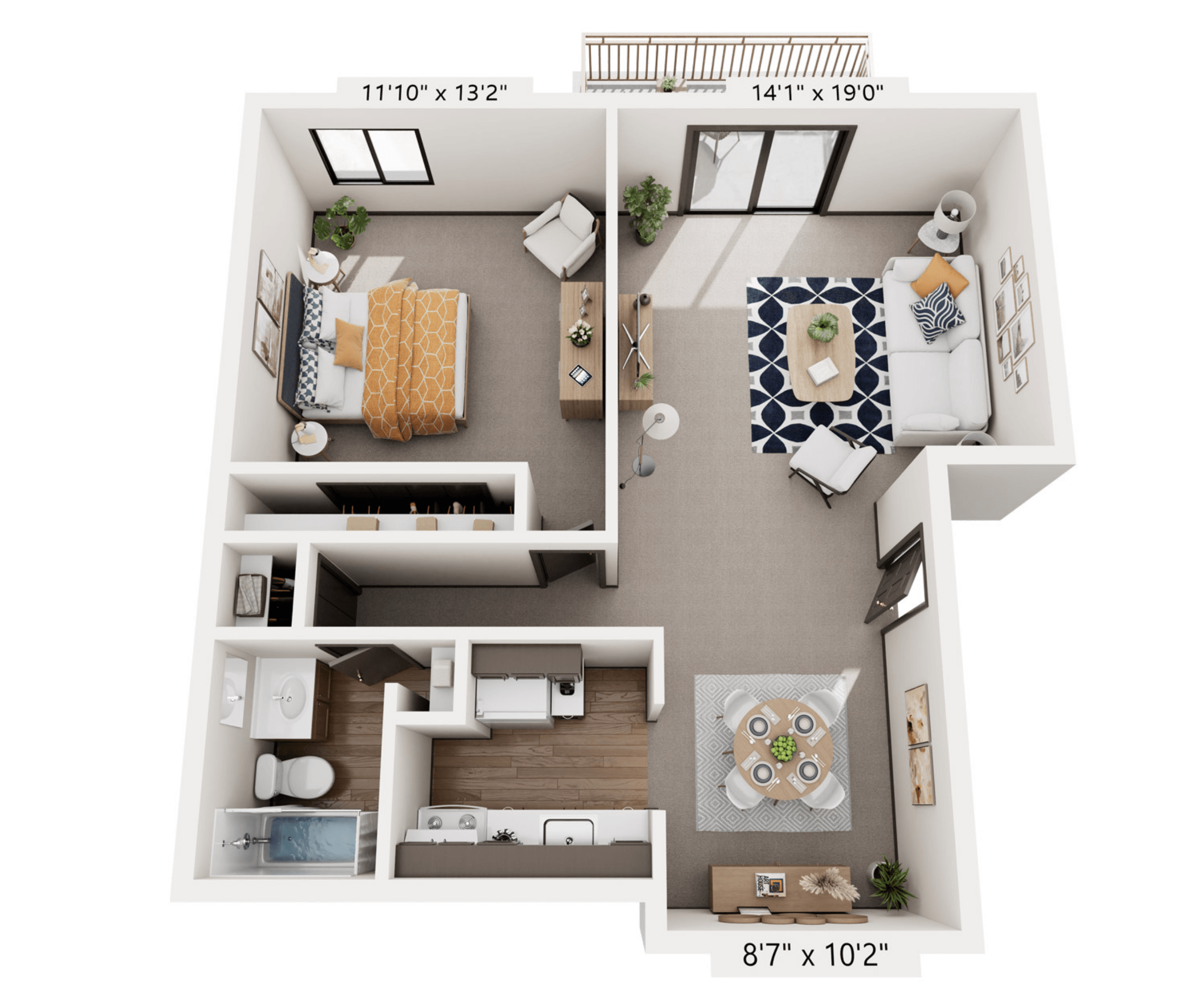 Mount Vernon: 1 Bedroom floor plan at Mount Vernon Apartments