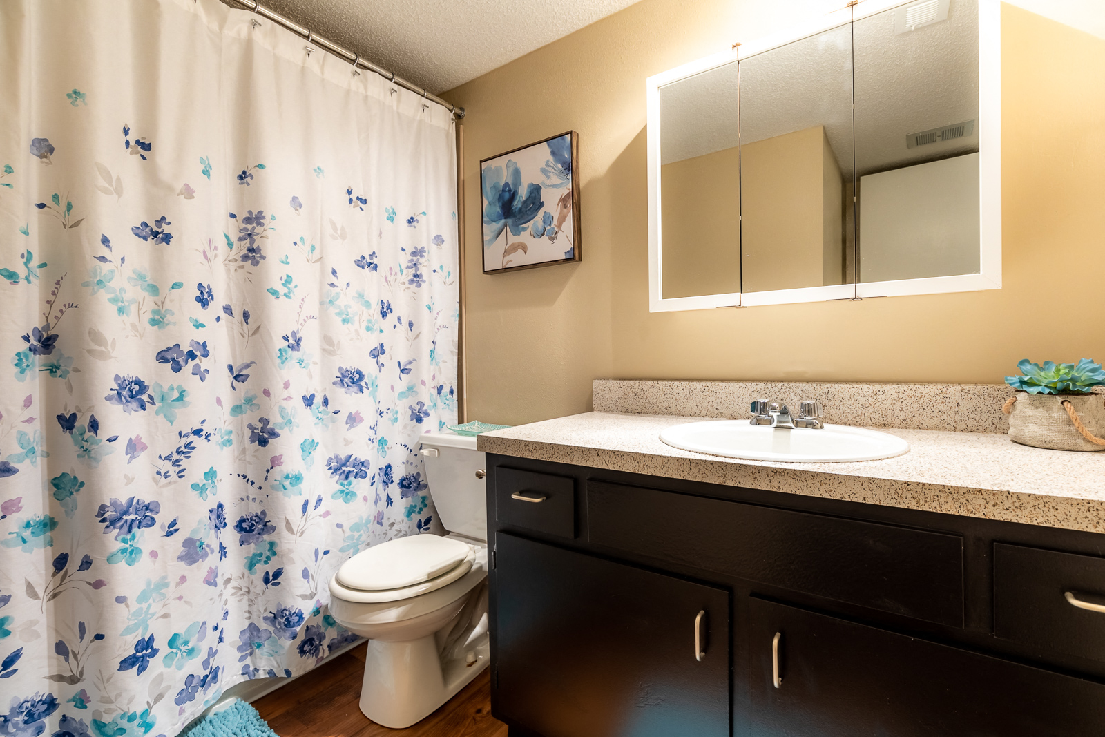Bathroom interior at Preston Court Apartments, Overland Park, KS, 66212