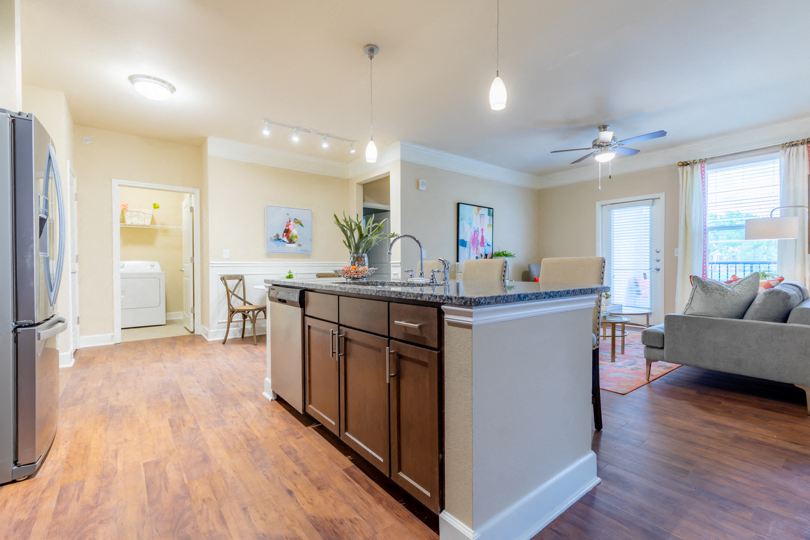 Kitchen And Living at The Residences at Bluhawk Apartments, Overland Park, KS, 66085