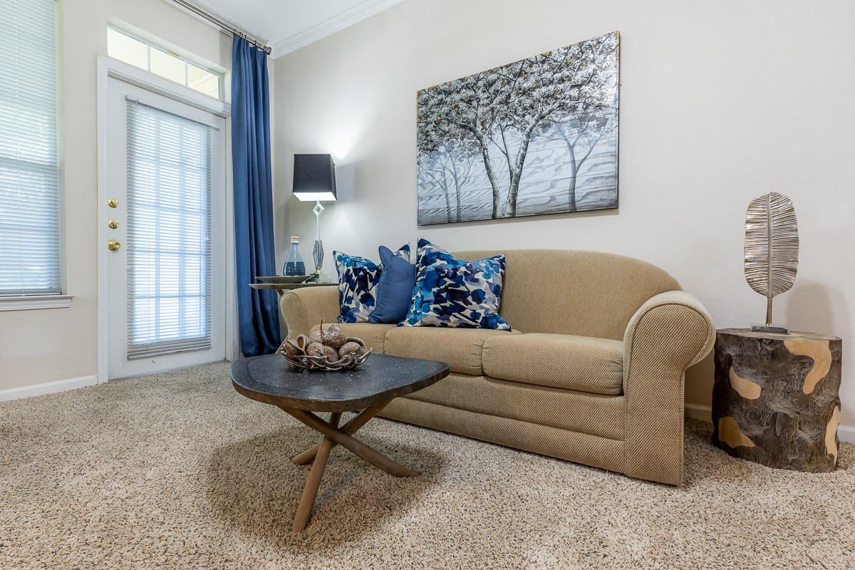 Spacious Living Area at Crowne Chase Apartment Homes, Overland Park, KS