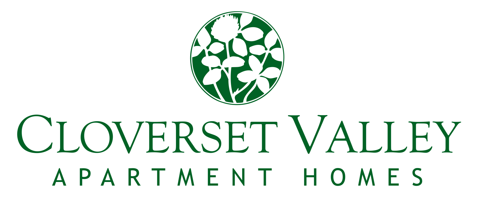 the logo for clover valley apartment homes