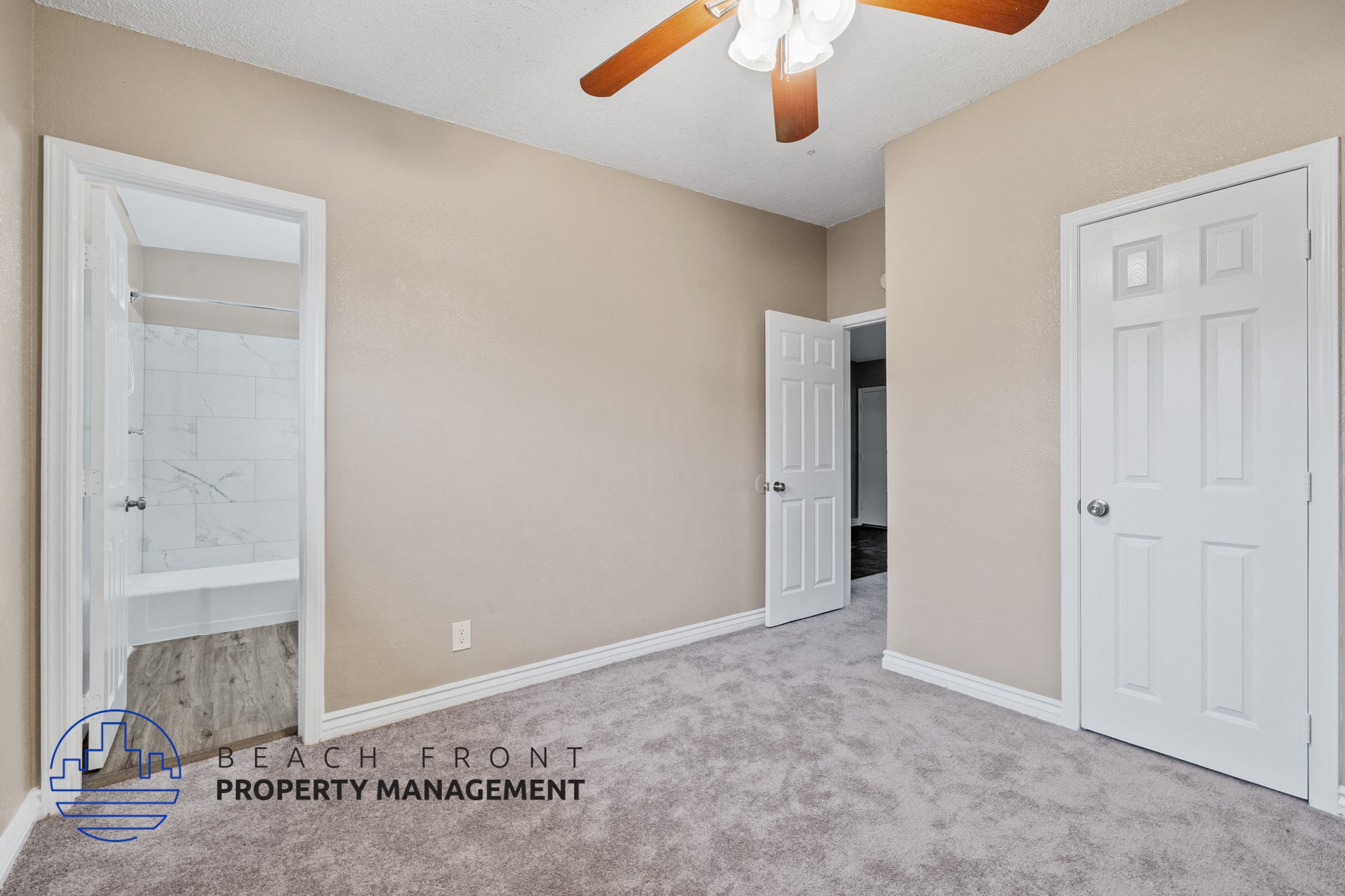 the master bedroom has a walk in closet and its own ensuite bathroom
