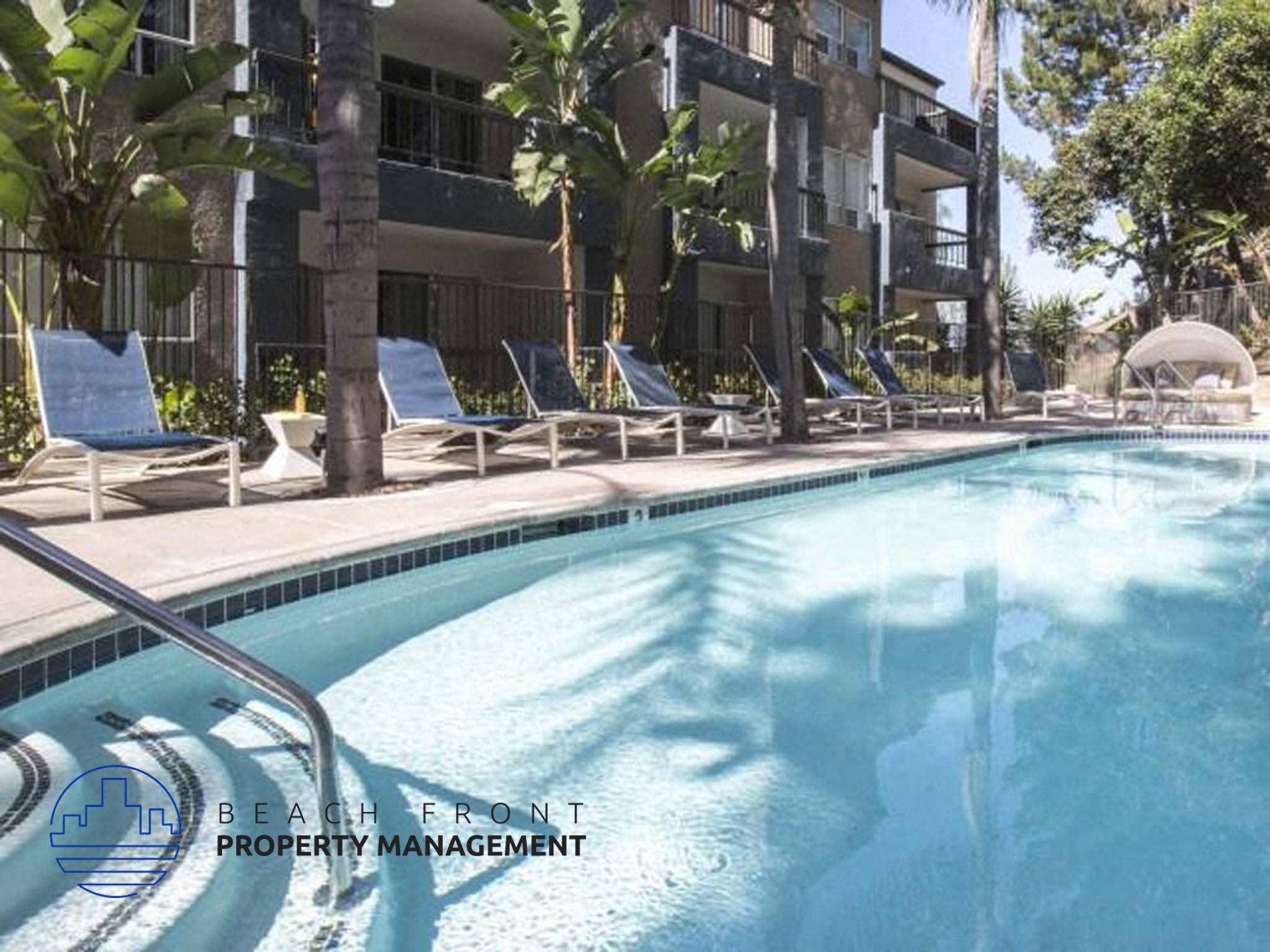 the pool at the beach front property management
