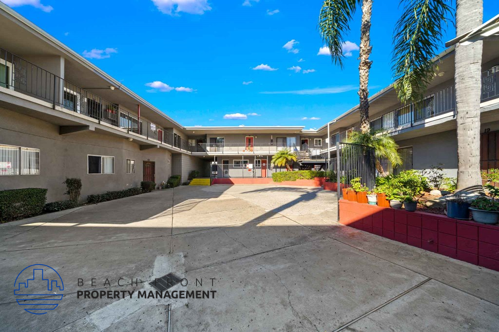 A sunny day at the beachfront property management complex.
