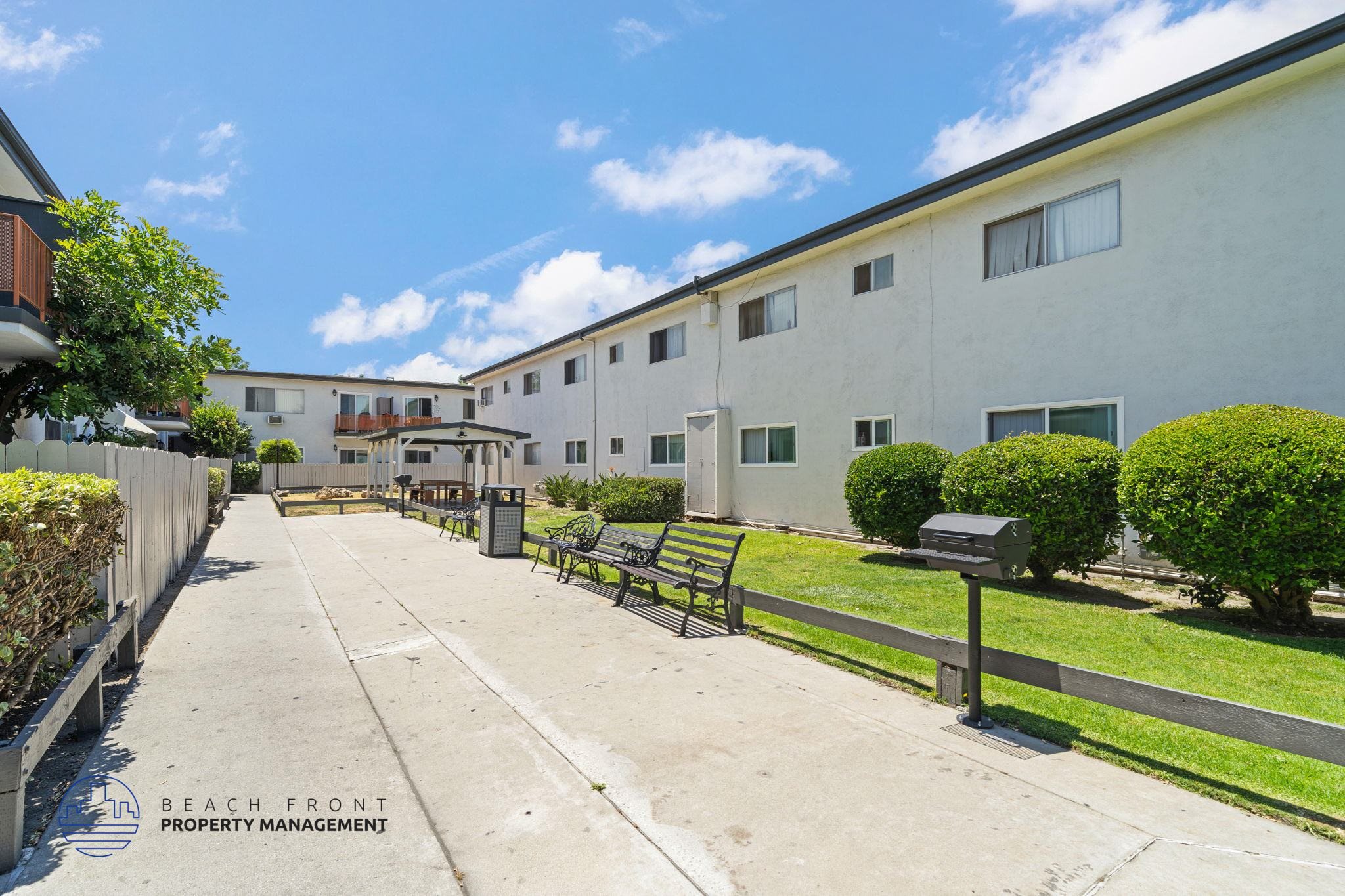 A sunny day at the beachfront property management office.