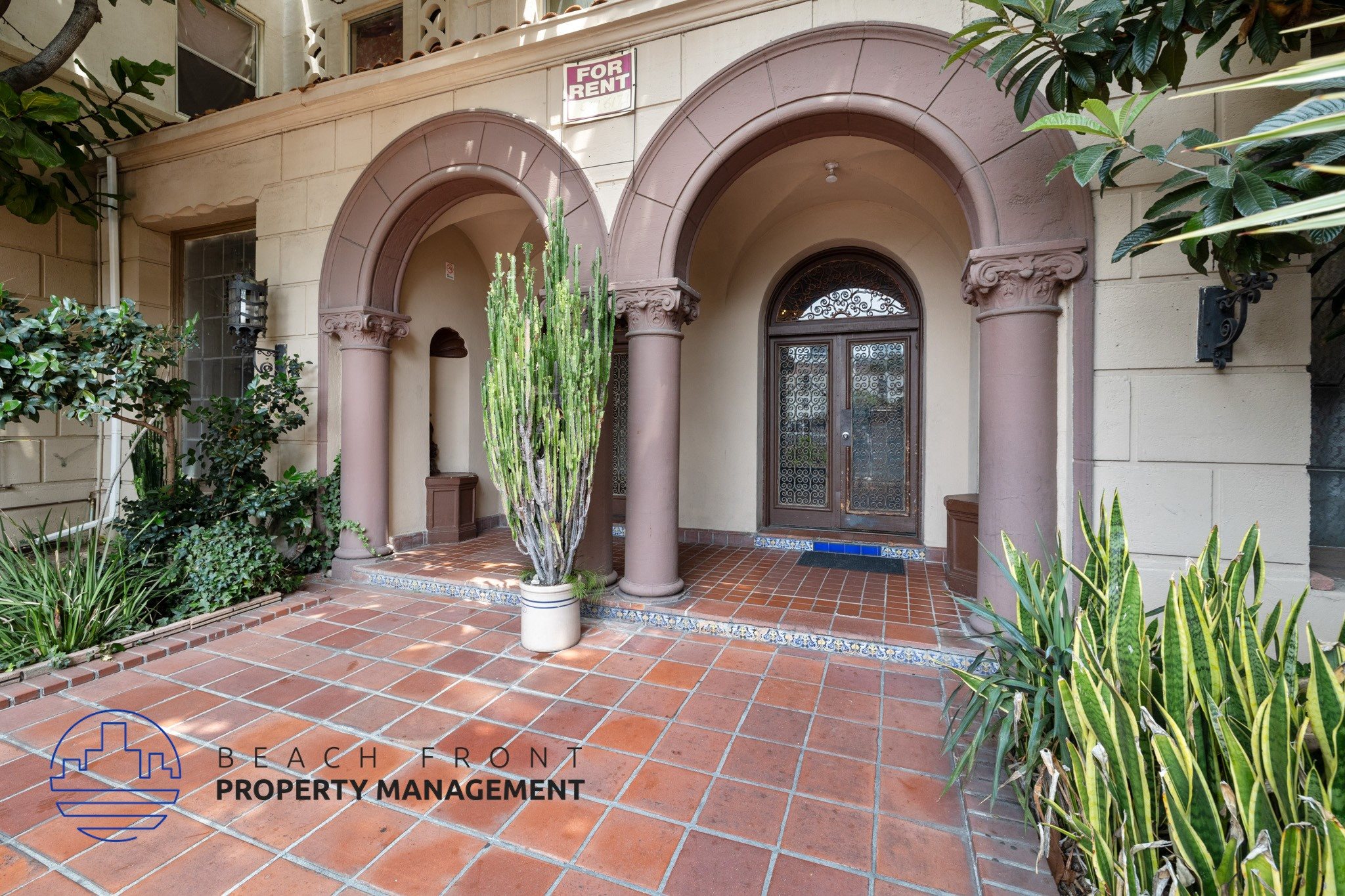 Courtyard and front door to building