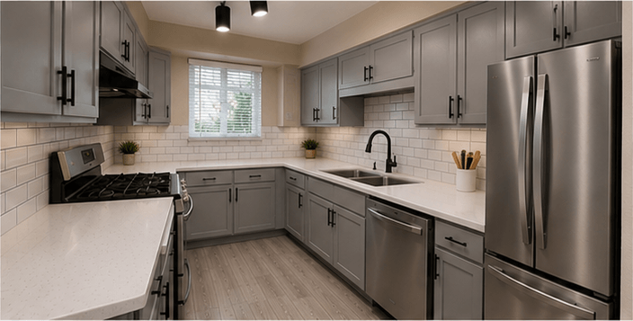 Renovated C1R three-bedroom kitchen at Alaire at Morningside
