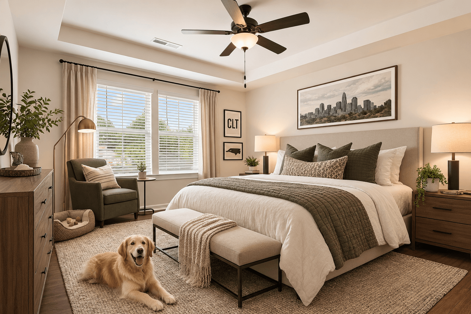 Same bedroom, virtually staged
