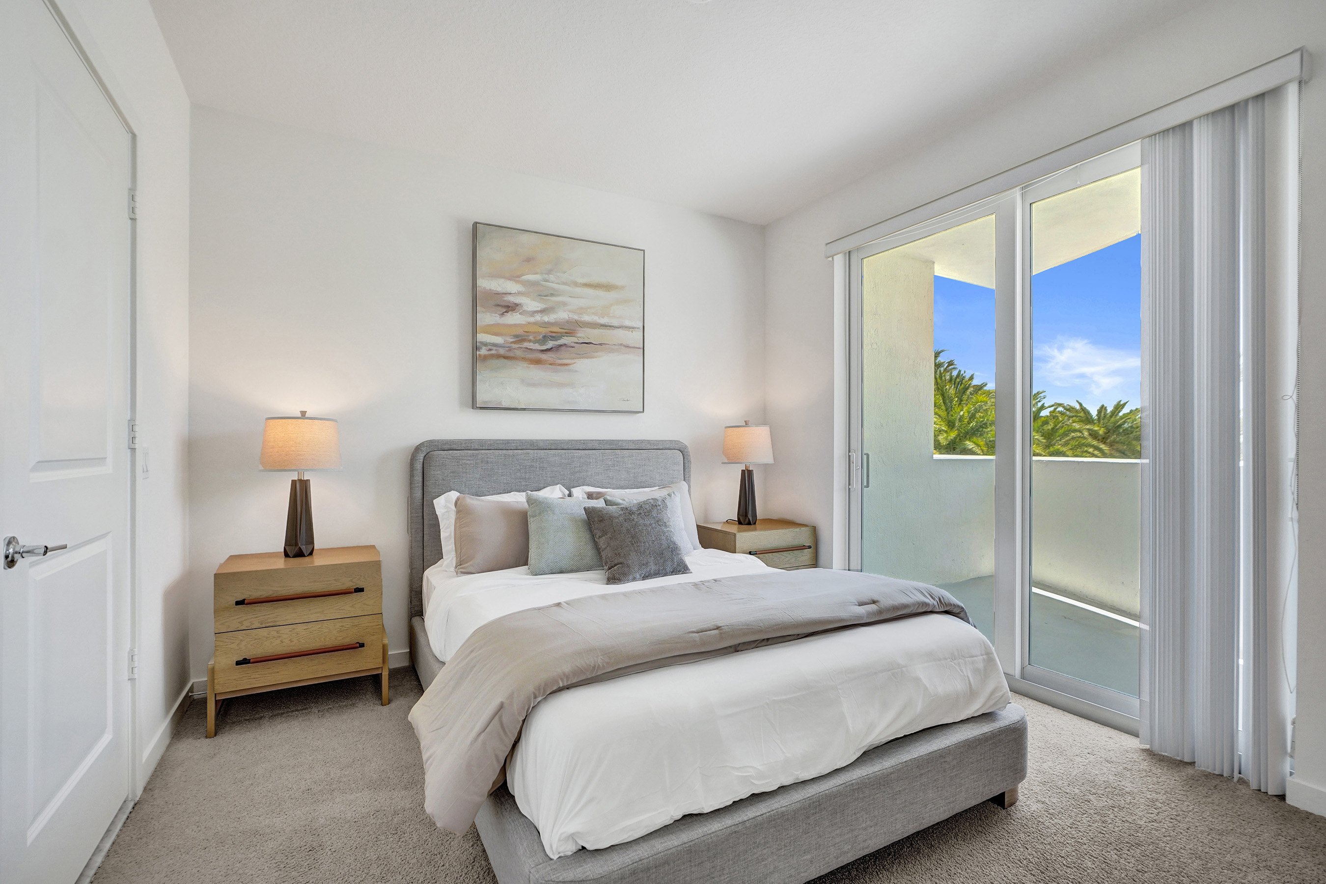 Bedroom in the B3 Mystic furnished apartment at 10X Boca Raton