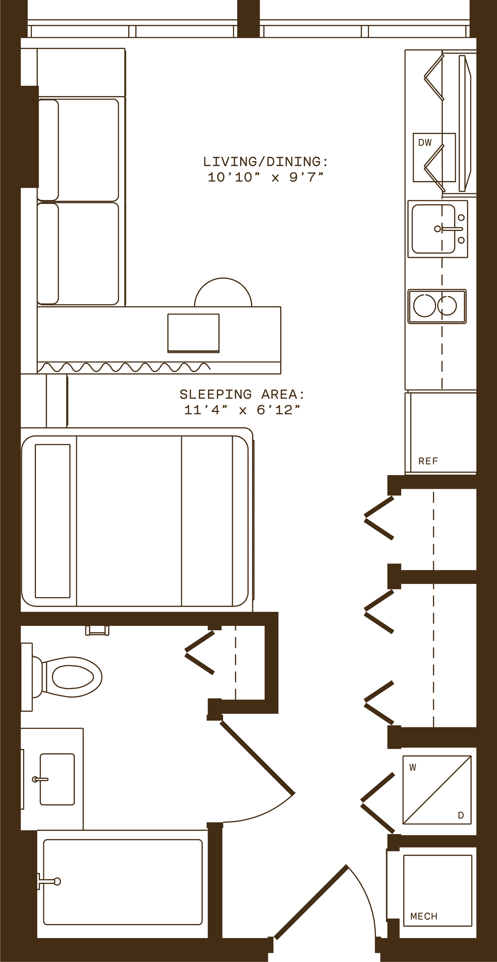 Floor plan layout diagram for ST1 Furnished