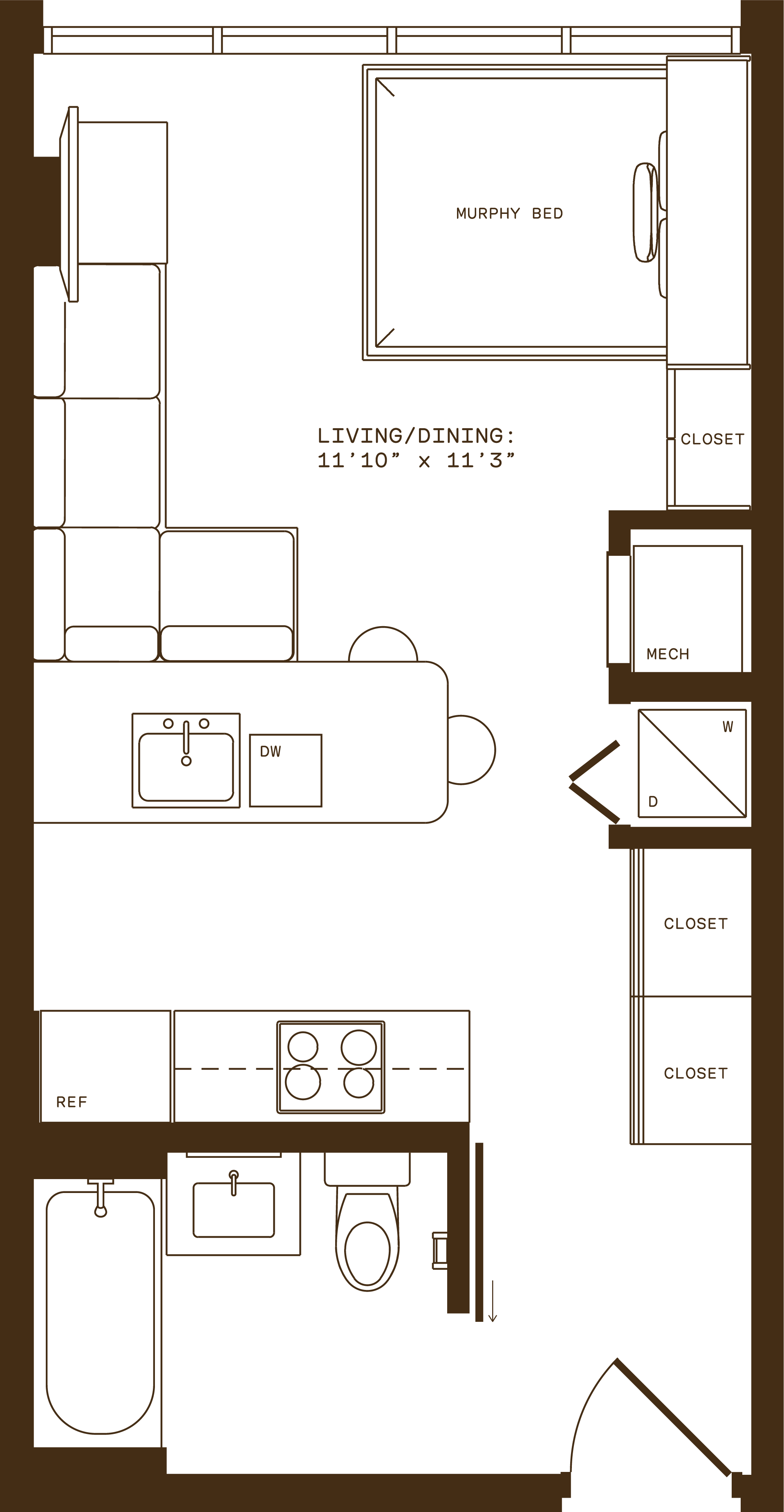 Floor plan layout diagram for ST2 Furnished
