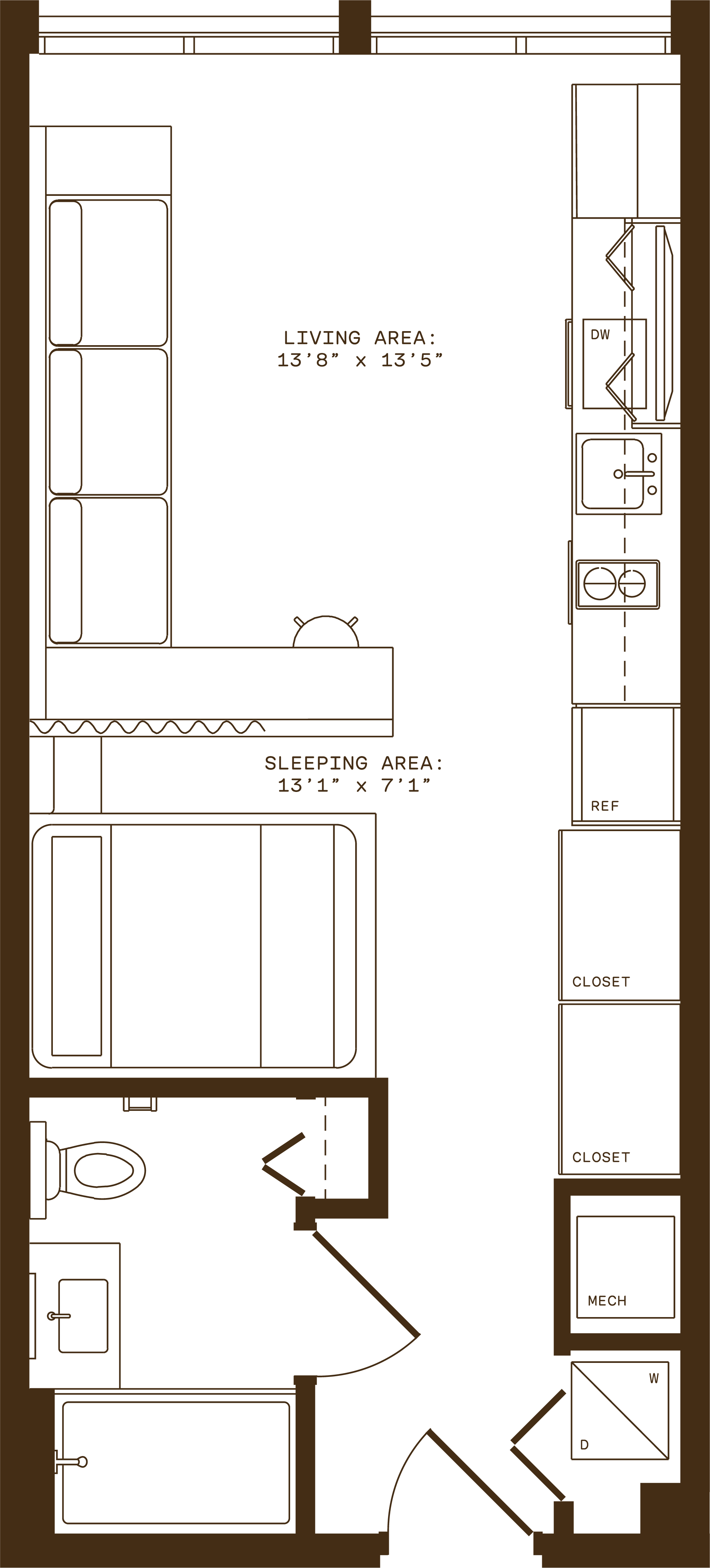Floor plan layout diagram for ST3 Furnished