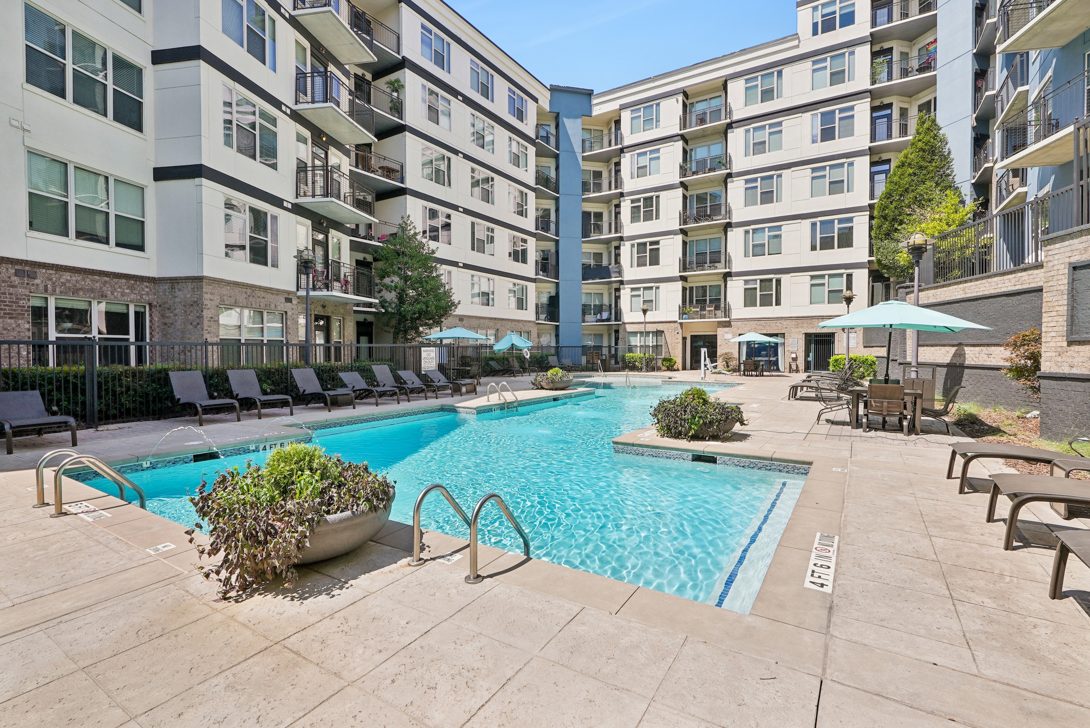 Treeline Ansley saline swimming pool and pool deck