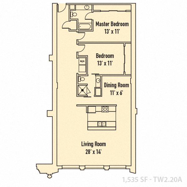 Two Bedroom A floor plan