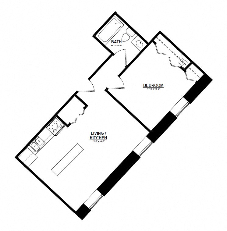 One Bedroom A floor plan