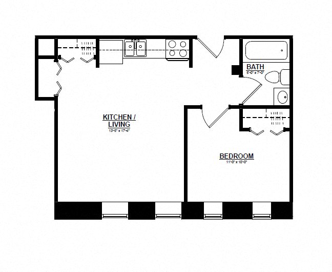 One Bedroom G floor plan