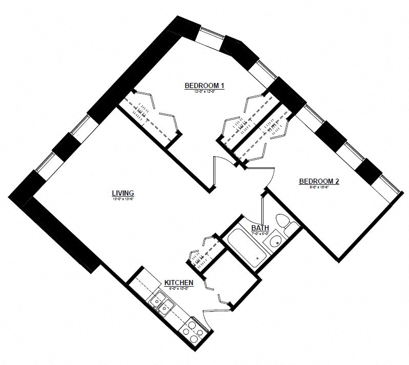 Two Bedroom A floor plan